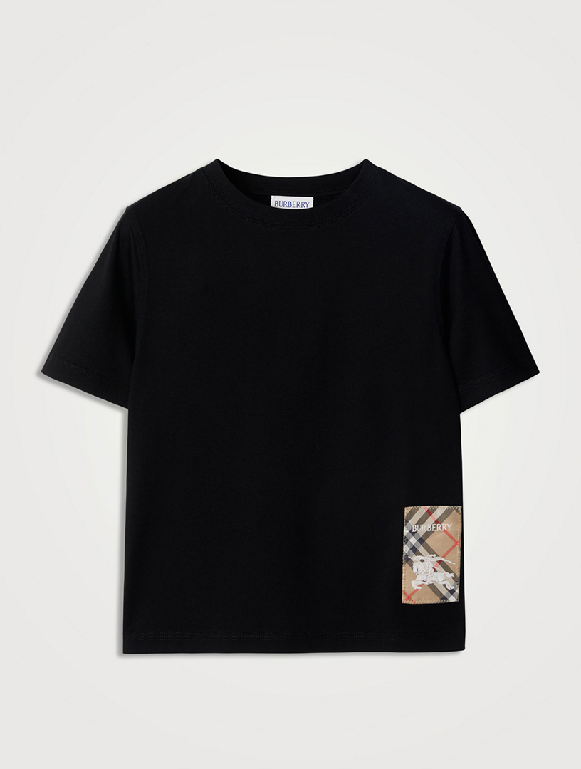Check Label Cotton T-Shirt