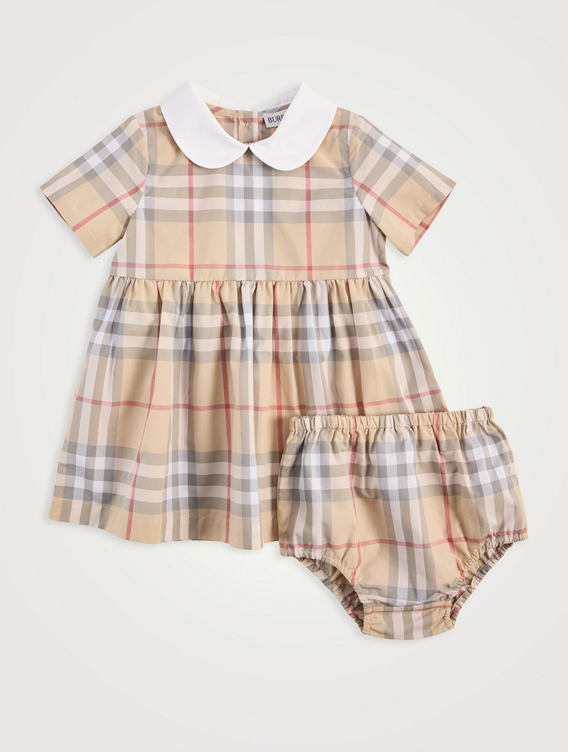 Check Cotton Poplin Dress with Bloomers