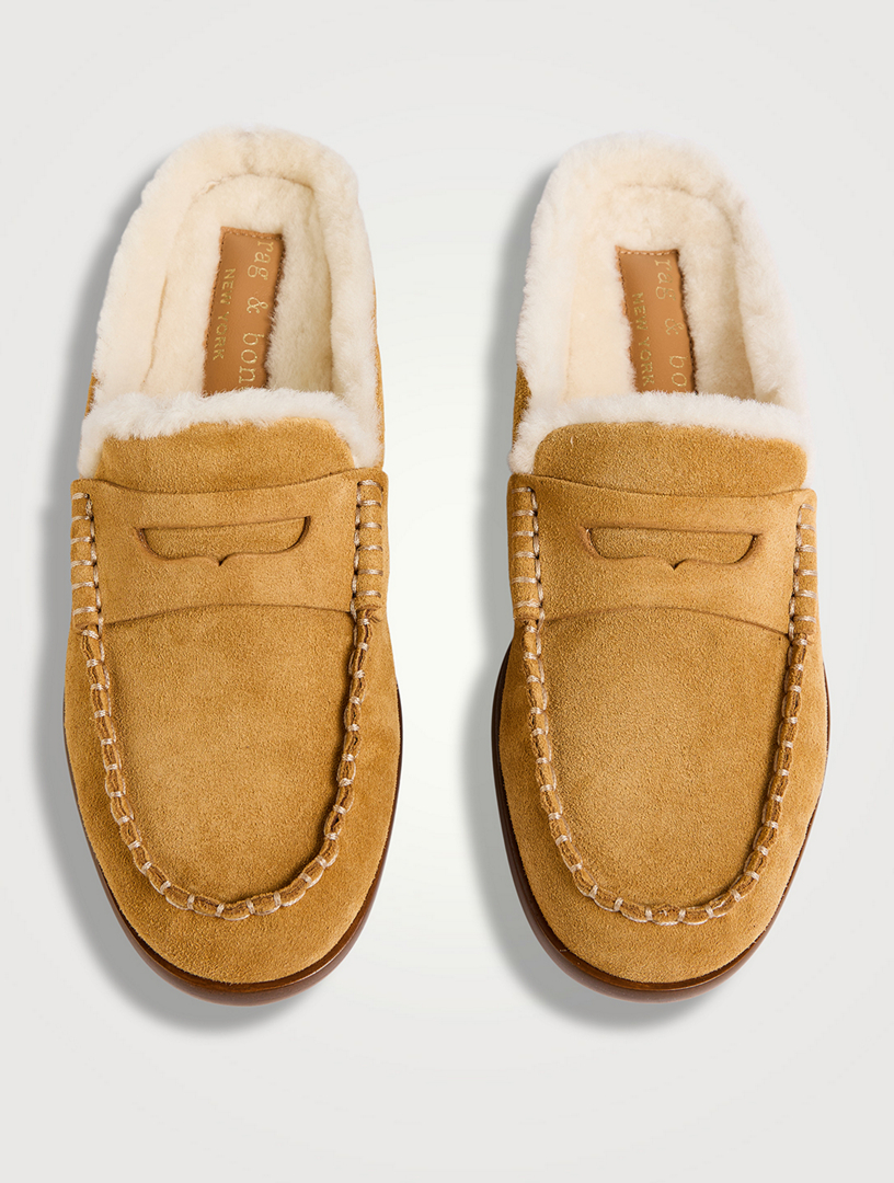 rag&bone ♡スリッポン RAG & BONE Carter Shearling-Lined Suede Loafer Mules | Holt Renfrew