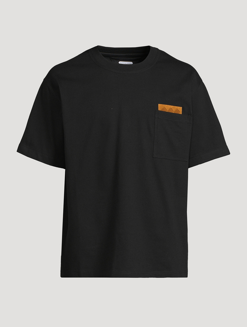 BOTTEGA VENETA Cotton T-Shirt With Leather Detail | Holt Renfrew