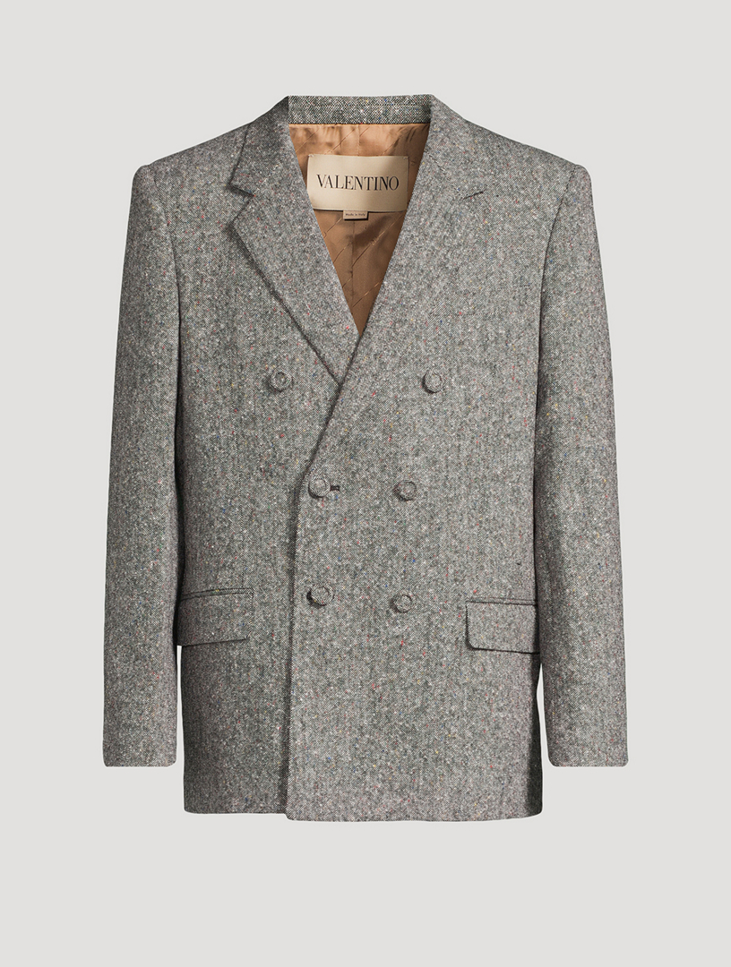 Natté Boutonné Double-Breasted Jacket