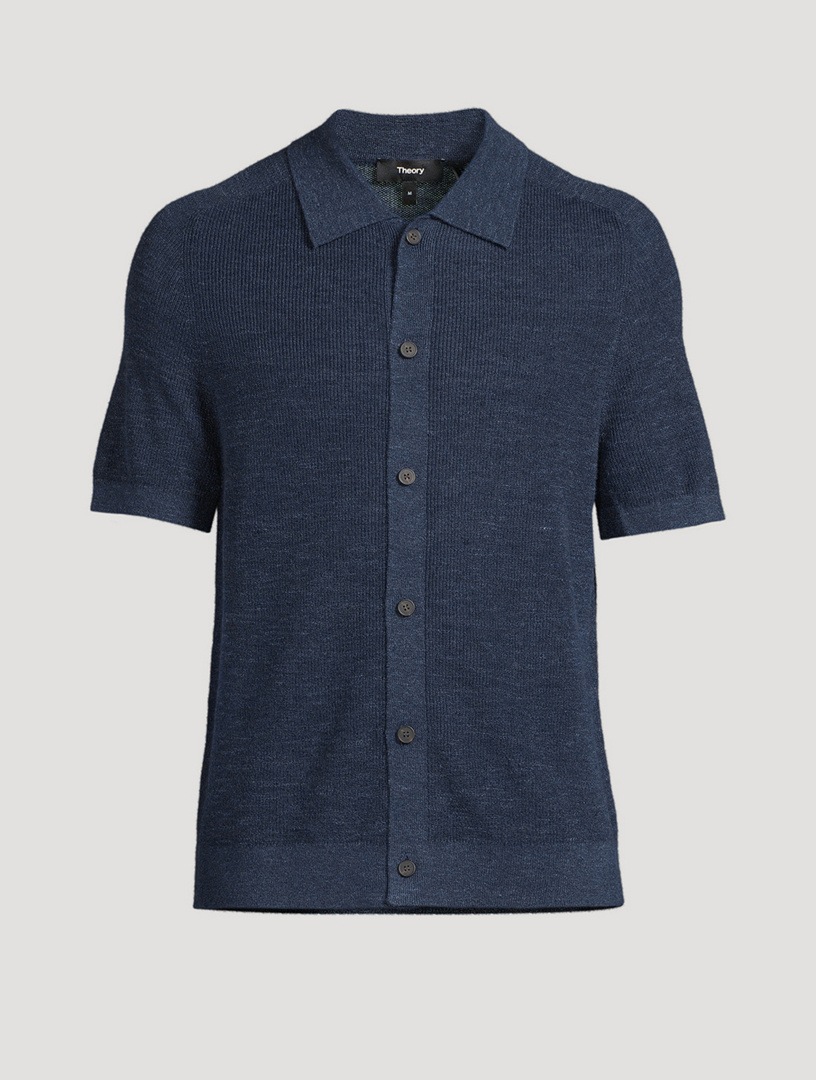 Linen And Cotton Short-Sleeve Shirt