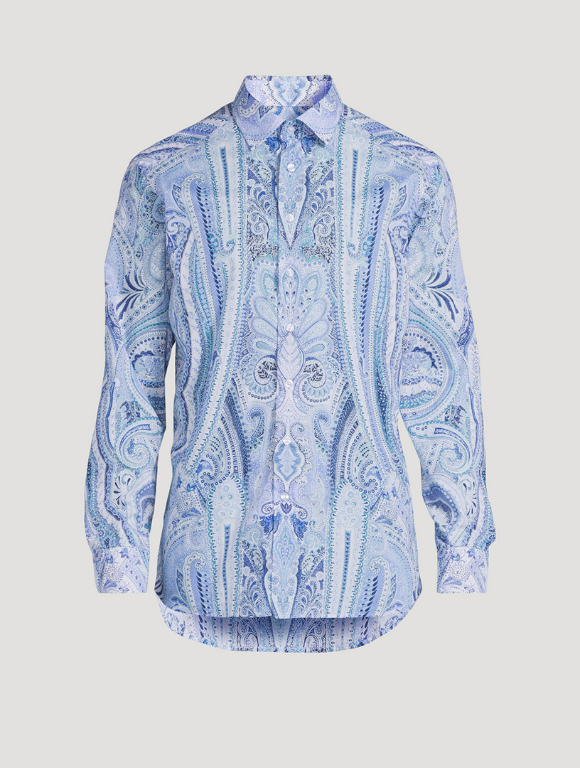 Chemise en coton à imprimé style cachemire