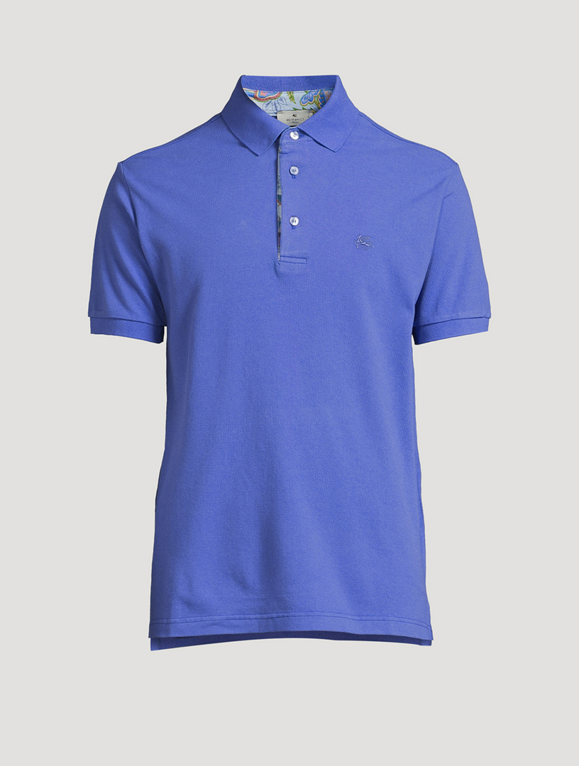 【送料&関税込】Etro Knitted Blue Polo Shirt TEXTURED KNIT POLO SHIRT | Knitwear | ETRO