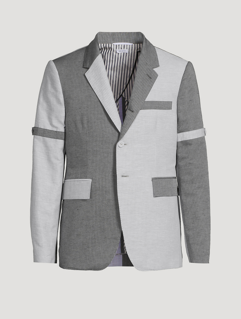University Striped Linen And Cotton Sport Coat