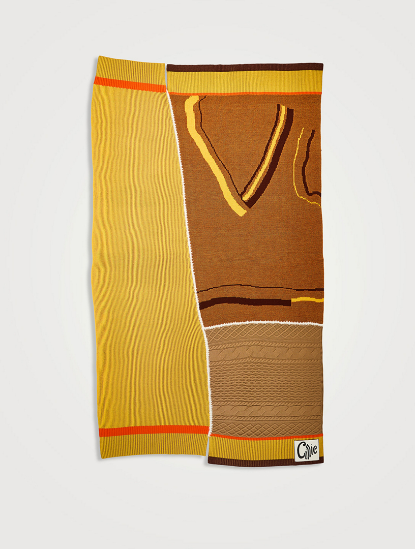 Wool Knit Patchwork Throw