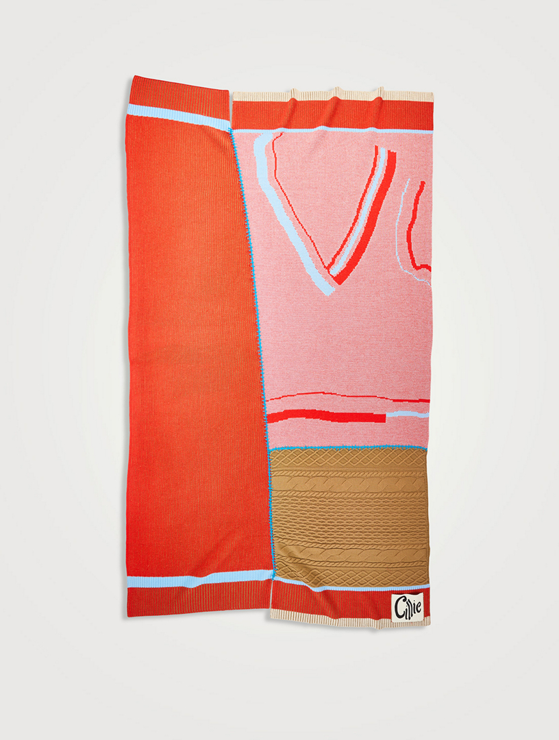 Wool Knit Patchwork Throw