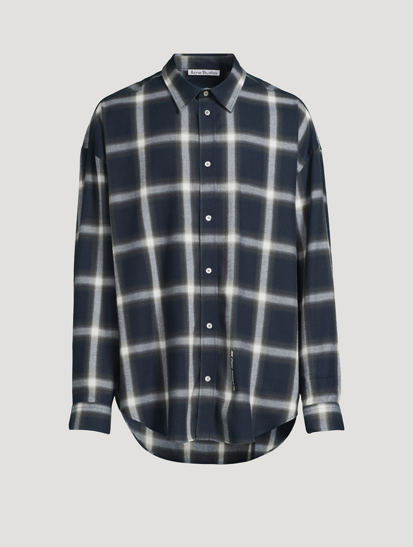 Cotton Relaxed Shirt In Check Print
