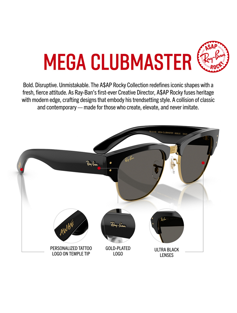 新品未使用　RayBan × A$AP Rocky 限定コラボ　RB0316S Ray-Ban x A$AP Rocky Mega Clubmaster Blacked Out Collection