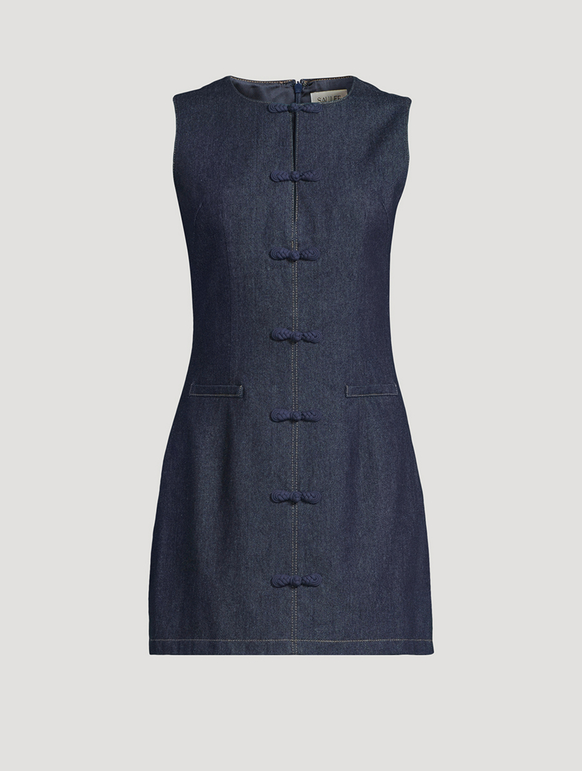 SAU LEE Billie Denim Mini Dress | Holt Renfrew