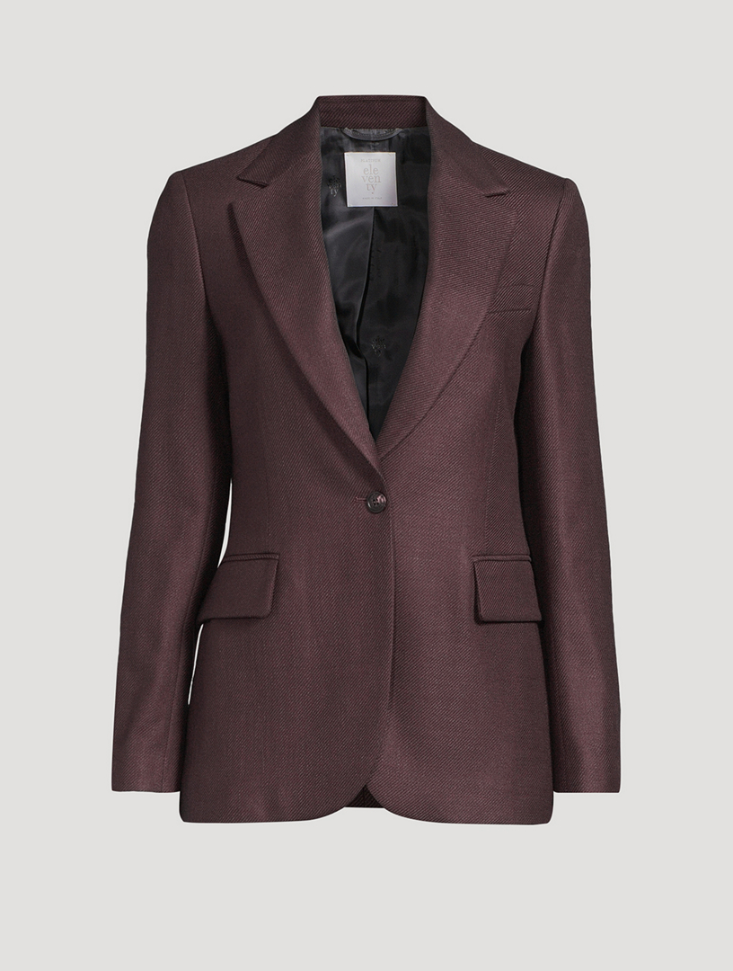 ［ゆう］Text SingleBreasted Coat ELEVENTY Single-Breasted Blazer | Holt Renfrew