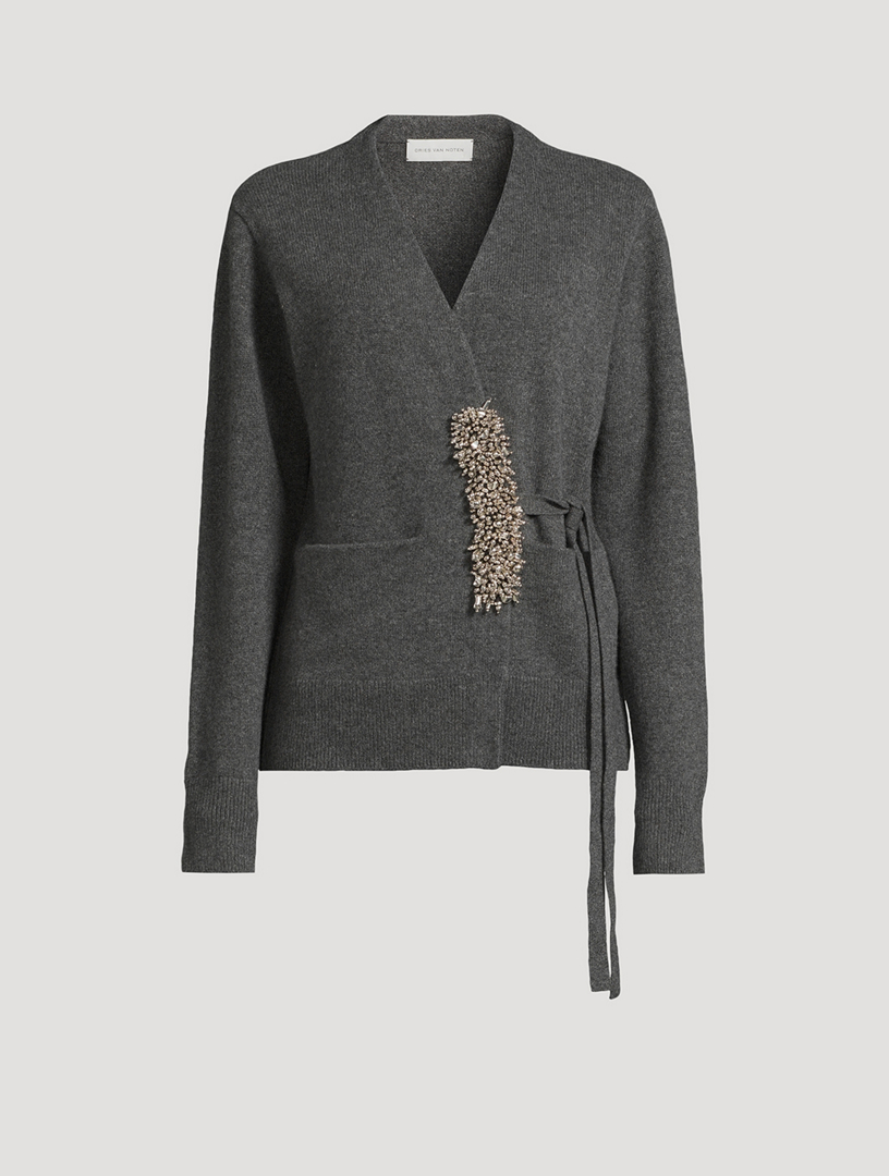 トップス DRIES VAN NOTEN 23aw Fluffy Cardigan Dries Van Noten White Fluffy Cardigan Dries Van Noten