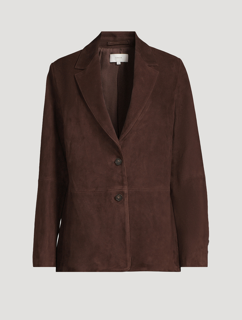 ［ゆう］Text SingleBreasted Coat VINCE Suede Blazer | Holt Renfrew