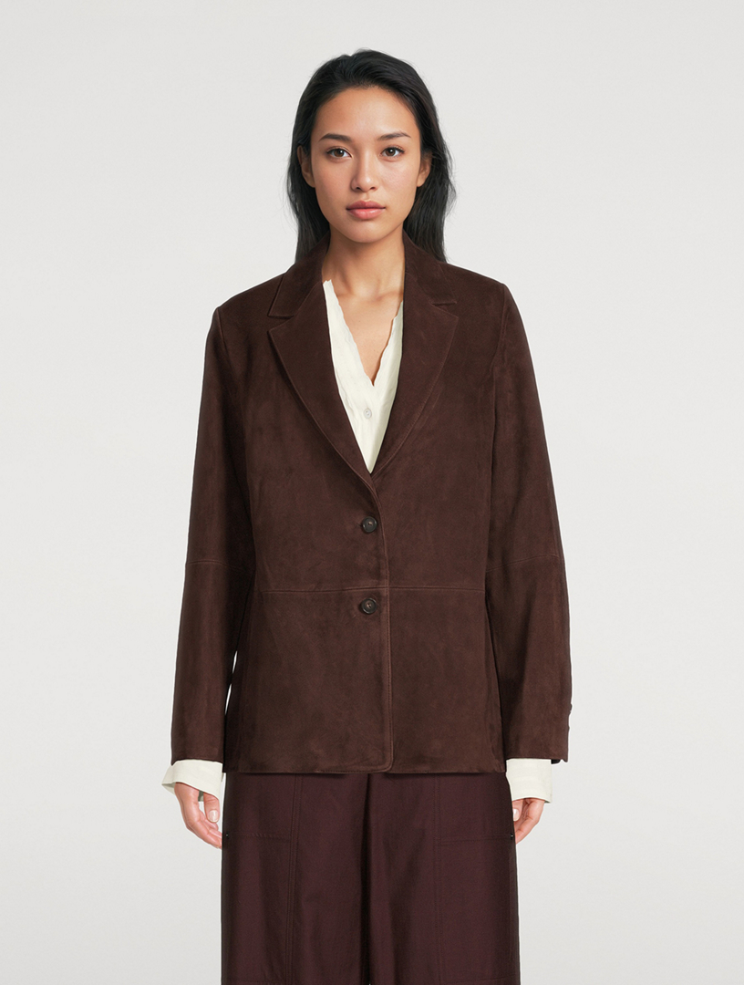 ［ゆう］Text SingleBreasted Coat VINCE Suede Blazer | Holt Renfrew
