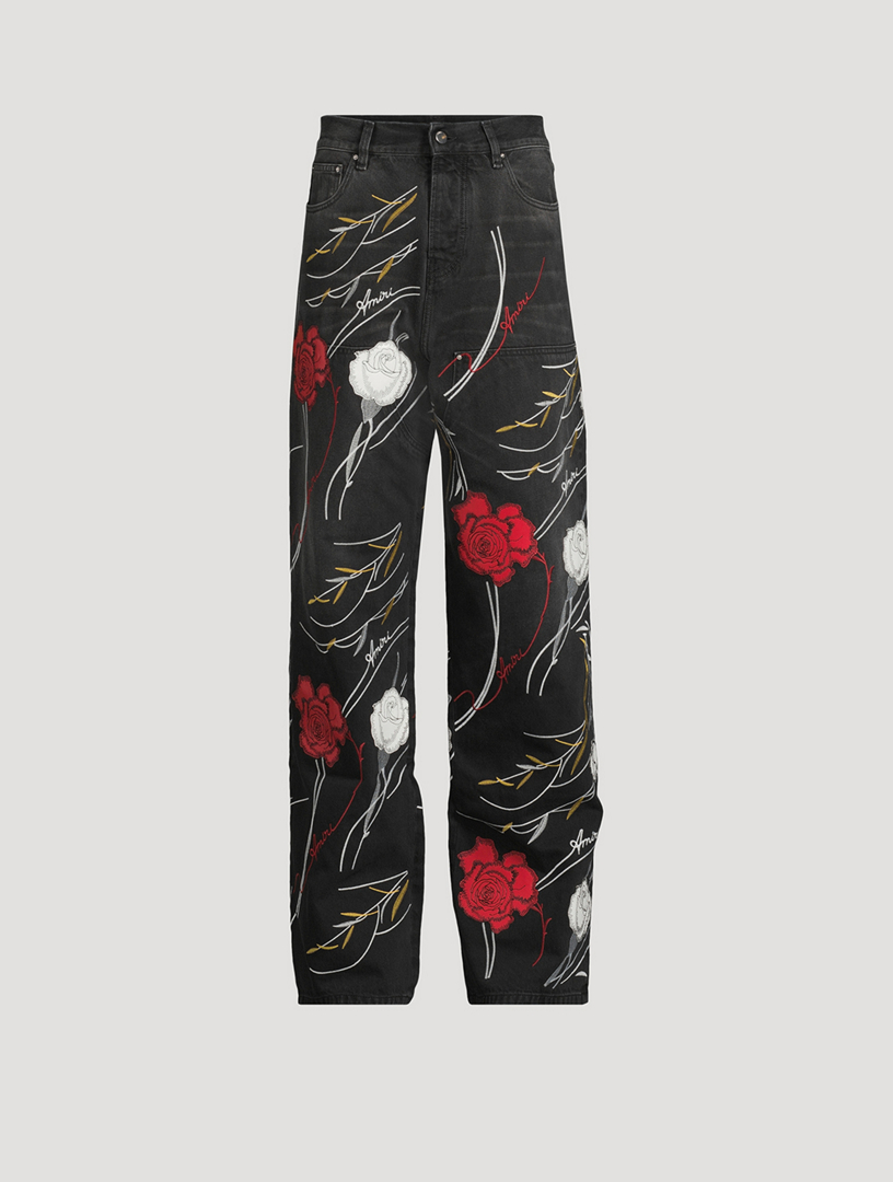 Floral Baggy Carpenter Jeans