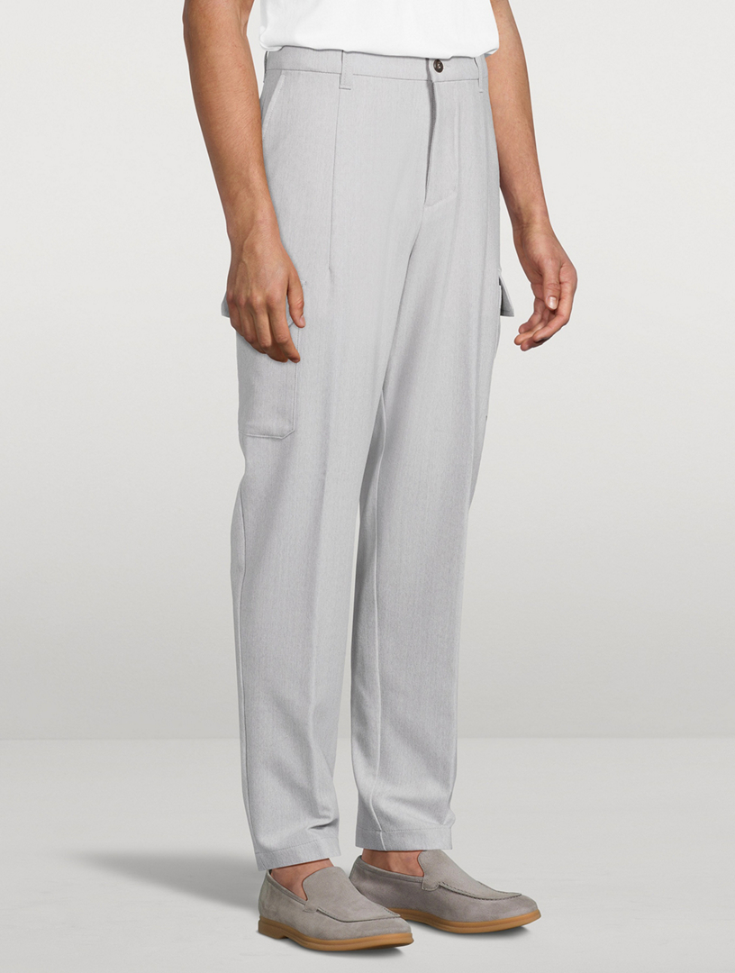 パンツ ELEVENTY GREY LINEN AND WOOL PANTS ELEVENTY Wool-Blend Stretch Cargo Pants | Holt Renfrew