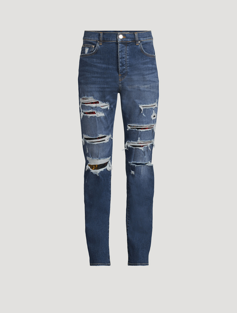Floral Velvet Slim Thrasher Jeans