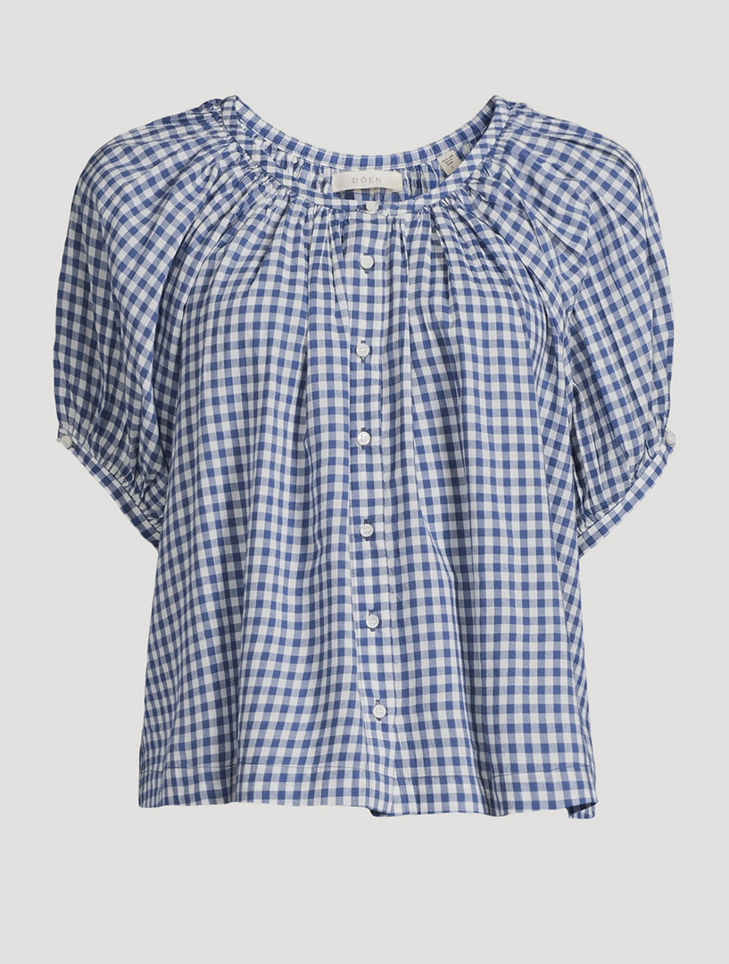 トップス GIUNON puff sleeve check shirt Puff-sleeve poplin shirt | Sacai | | Simons