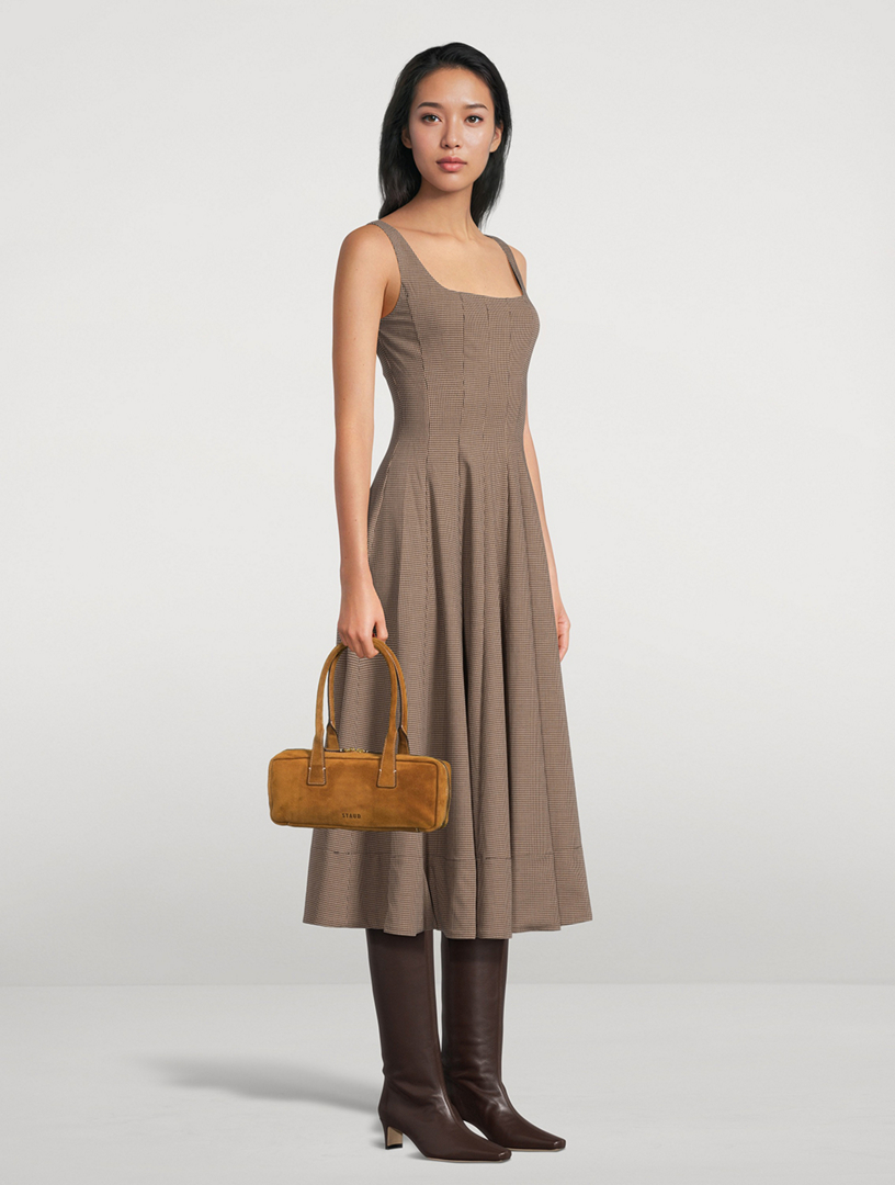 STAUD Wells Midi Dress In Houndstooth Print | Holt Renfrew