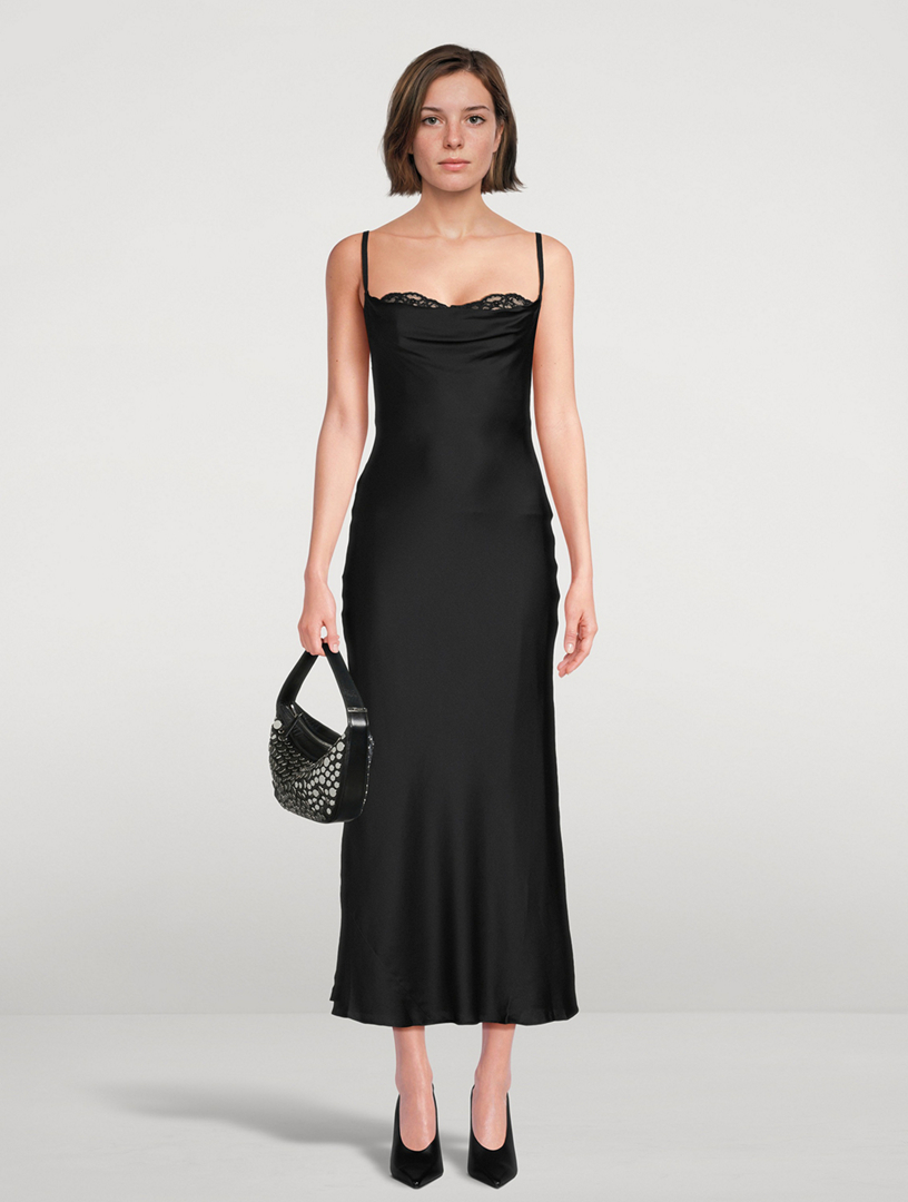 evangeline silk dress reformation STAUD Evangeline Silk Midi Dress