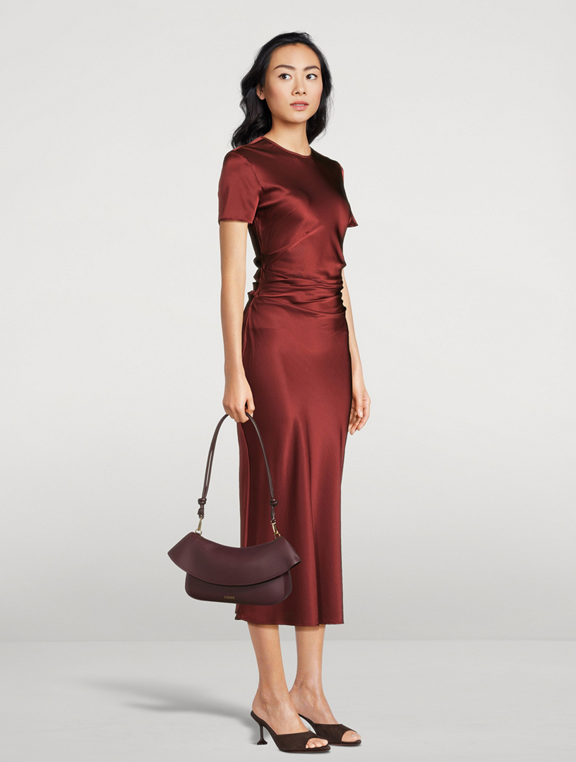 staud marcel silk dress STAUD Marcel Stretch Silk Midi Dress