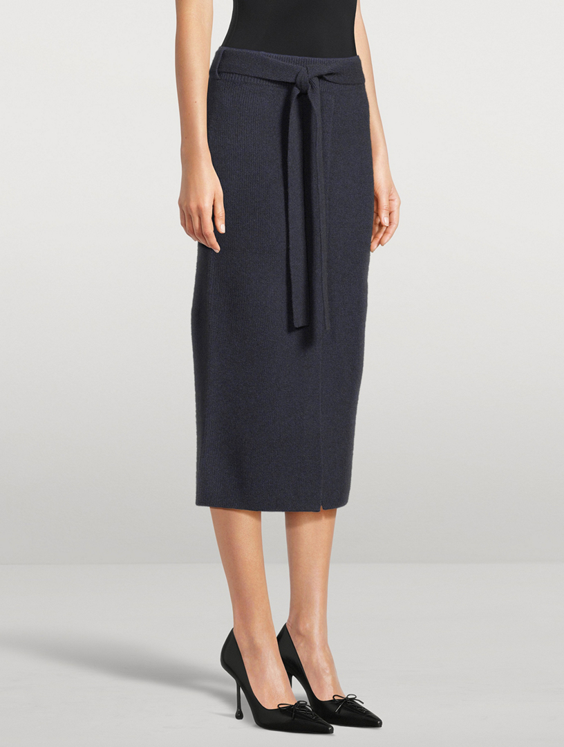 EMPORIO ARMANI Belted Wool Pencil Skirt Holt Renfrew