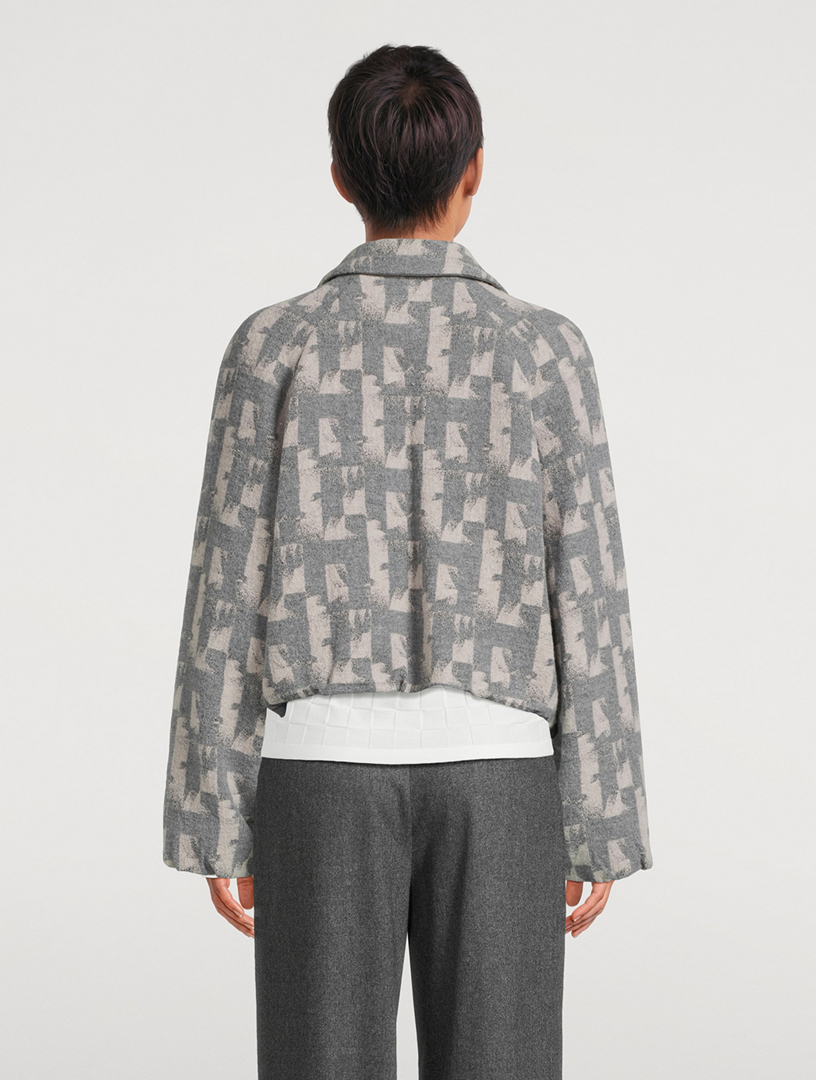 EMPORIO ARMANI Blouson Jacket In Geometric Print | Holt Renfrew