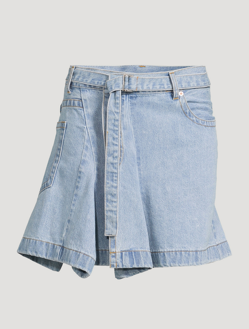 Denim Wrap Mini Skirt