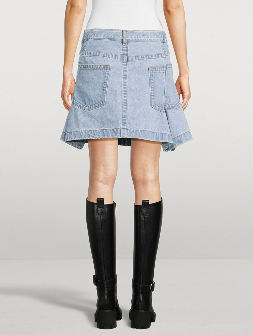 SACAI Denim Wrap Mini Skirt | Holt Renfrew