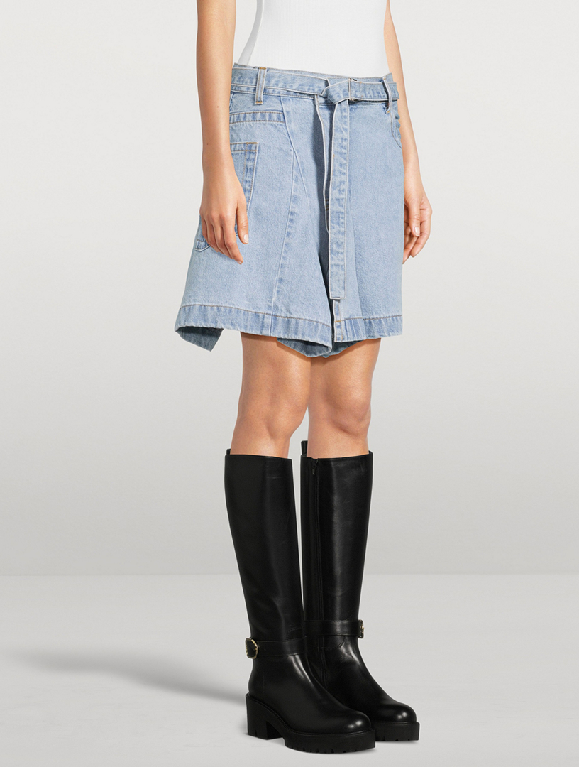 【sacai】 MINI SKIRT WITH BUILT-IN (関税込み) SACAI Denim Wrap Mini Skirt | Holt Renfrew