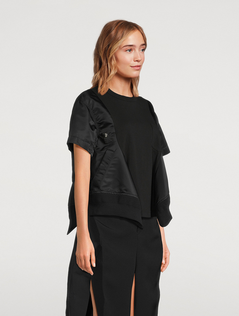 トップス Sacai 21AW Nylon Twill Mix Pullover SACAI Nylon Twill Mix Sweatshirt | Holt Renfrew