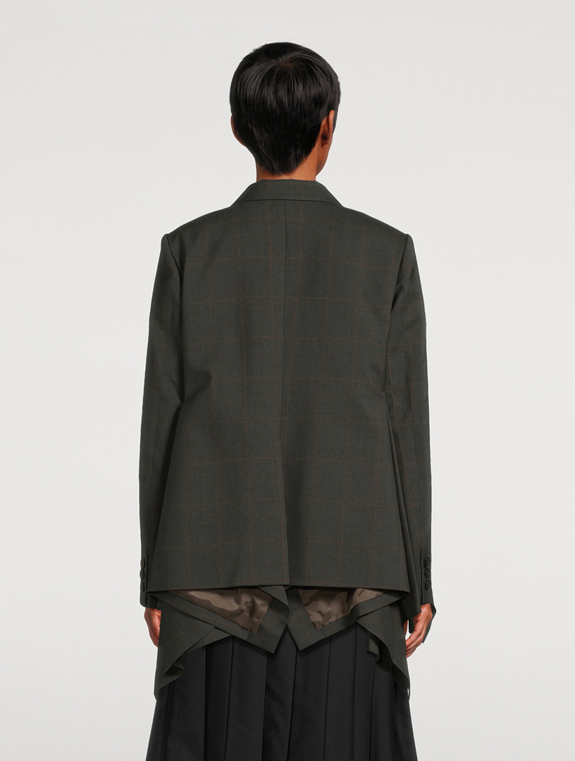 SACAI Double-Breasted Wool Blazer | Holt Renfrew