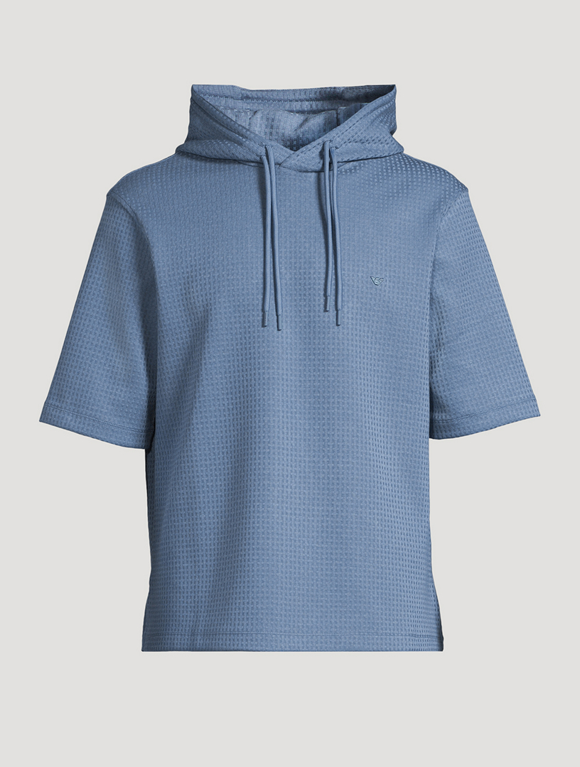 Jacquard Jersey Short-Sleeve Hoodie