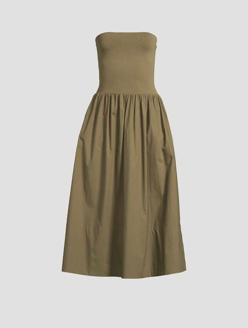 Mavo Mixed-Media Midi Dress