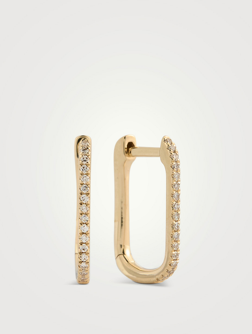 Lola 14K Gold Hoop Earrings With Diamonds