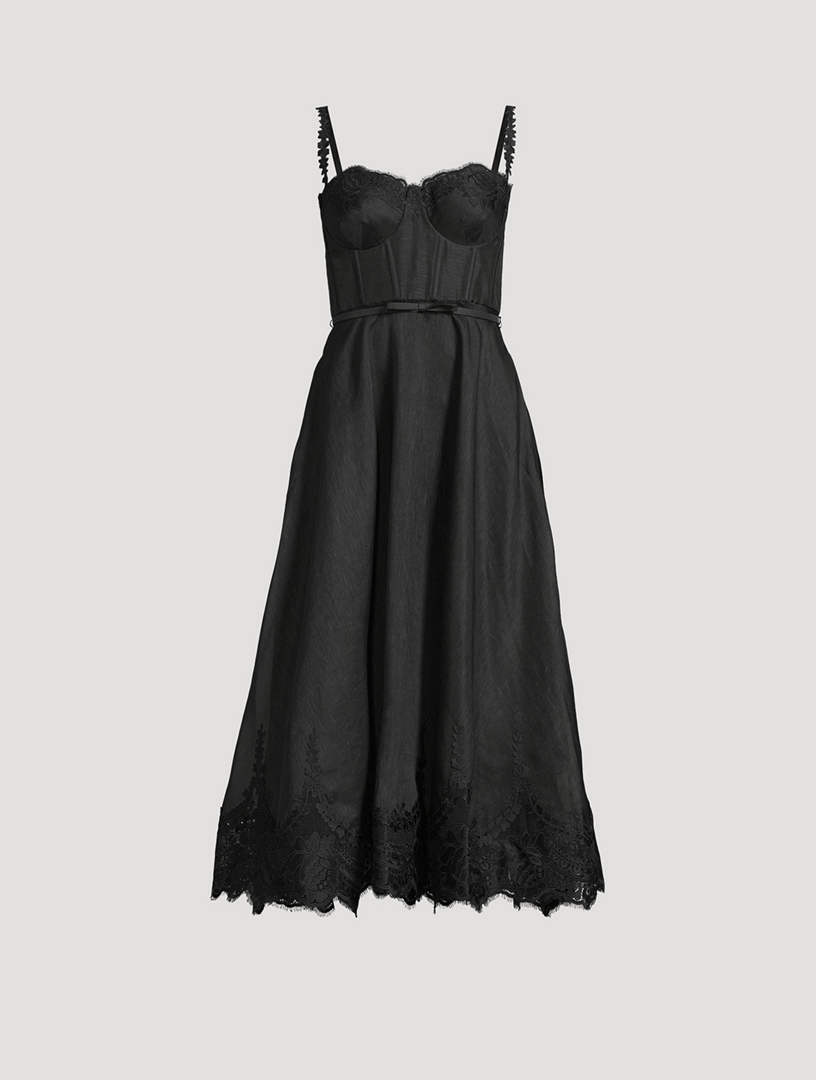 Robe mi-longue bordée de dentelle Hypnotic