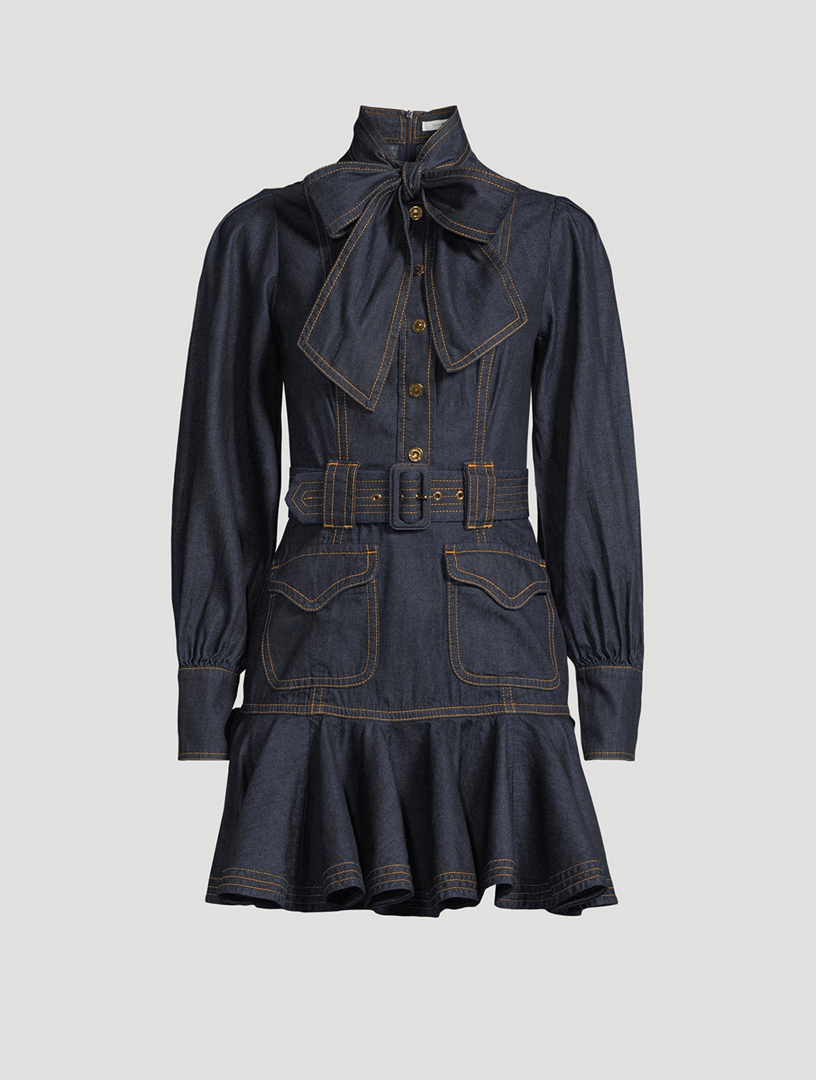 ZIMMERMANN Flip Denim Mini Dress | Holt Renfrew