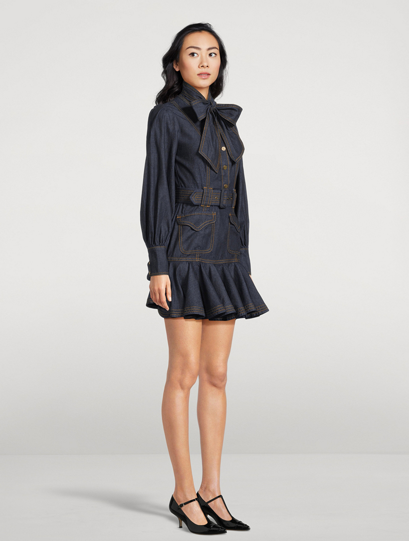 ZIMMERMANN Flip Denim Mini Dress | Holt Renfrew
