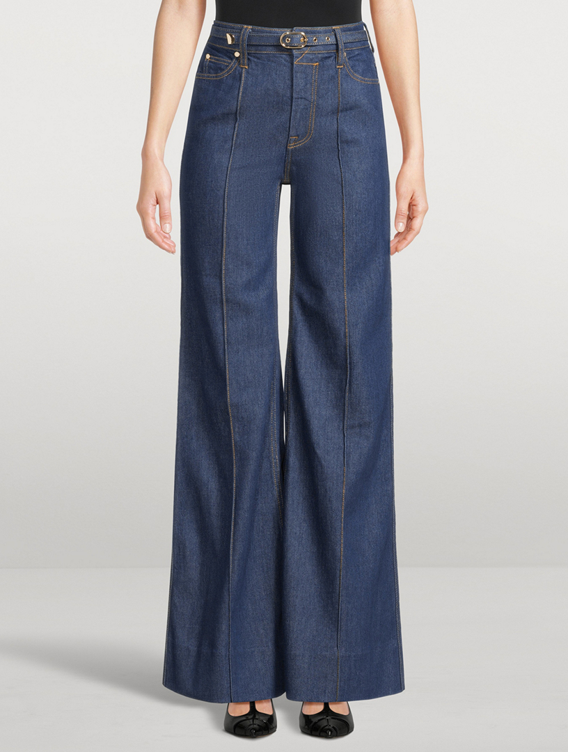 ZIMMERMANN Belted Wide-Leg Jeans | Holt Renfrew