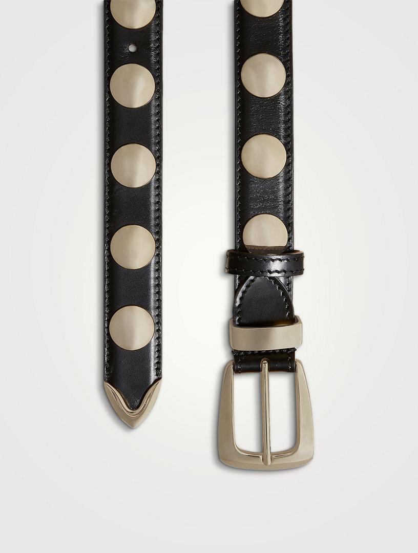 KHAITE The Benny Leather Belt With Studs | Holt Renfrew