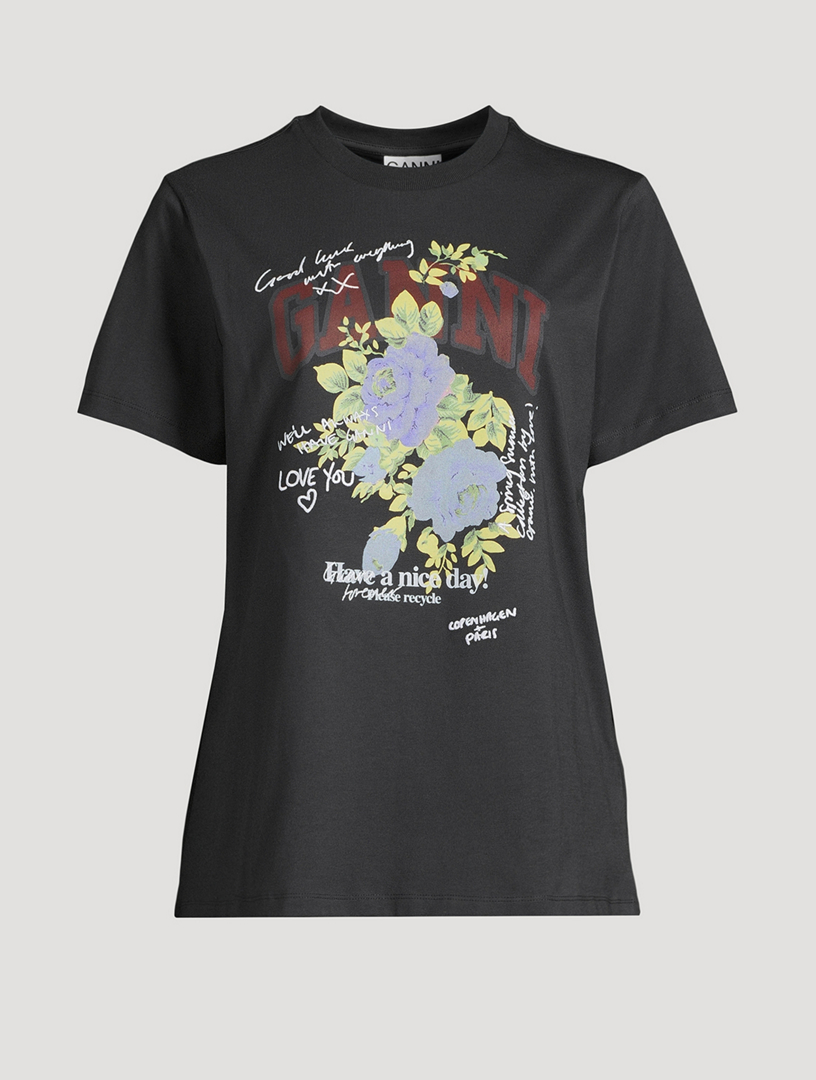 Tee-shirt à motif de rose