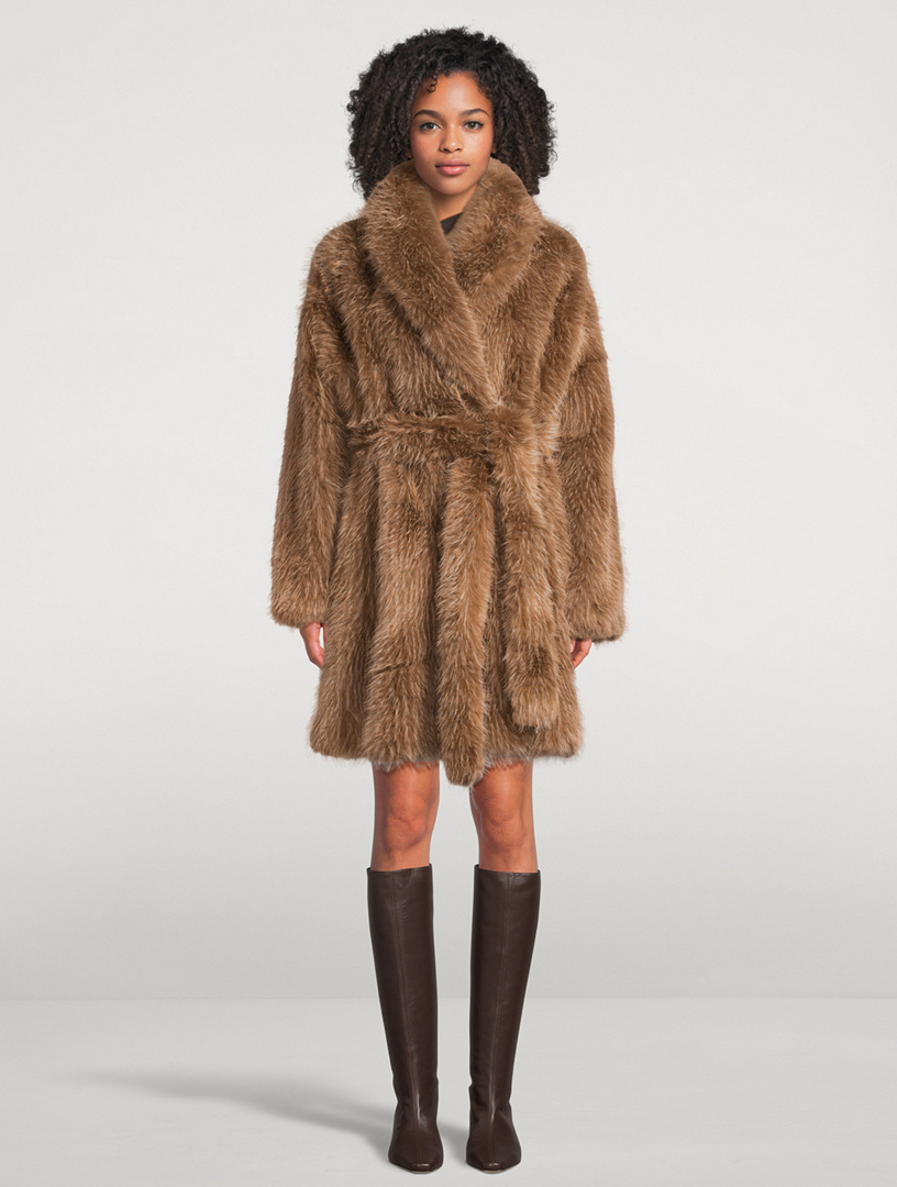 MACKAGE Kacela Belted Faux Fur Coat | Holt Renfrew