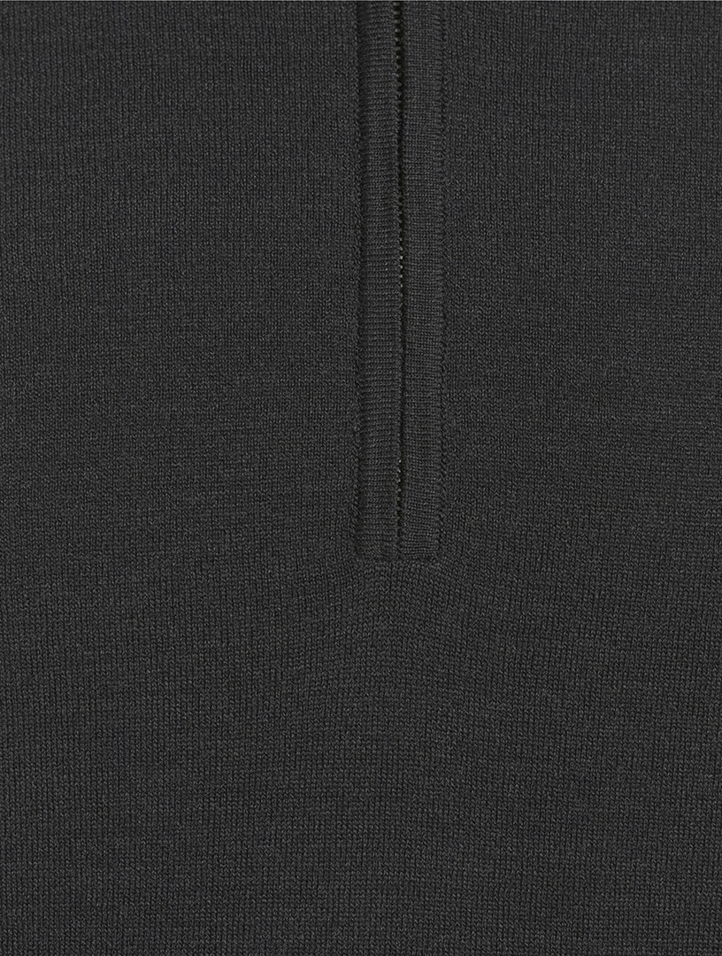 Wool Stretch Quarter-Zip Sweater
