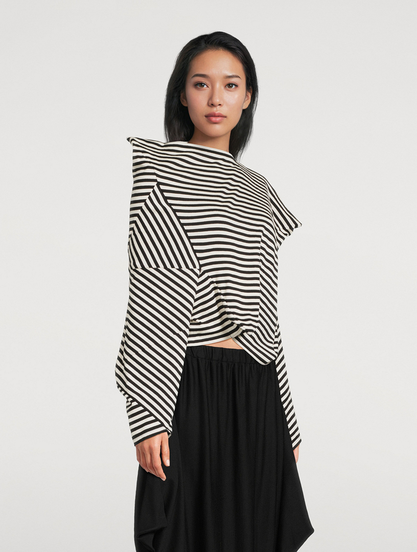 JUNYA WATANABE Asymmetric Top In Stripe Print | Holt Renfrew