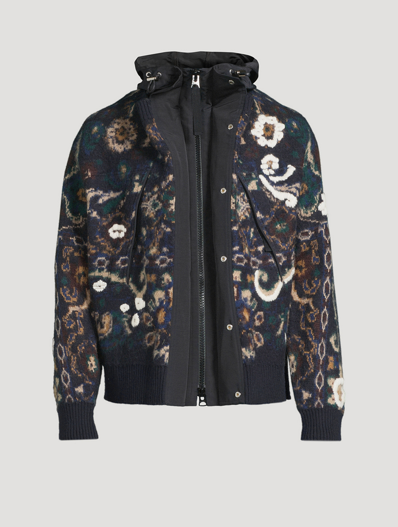 SACAI Floral Jacquard Knit Blouson Jacket | Holt Renfrew