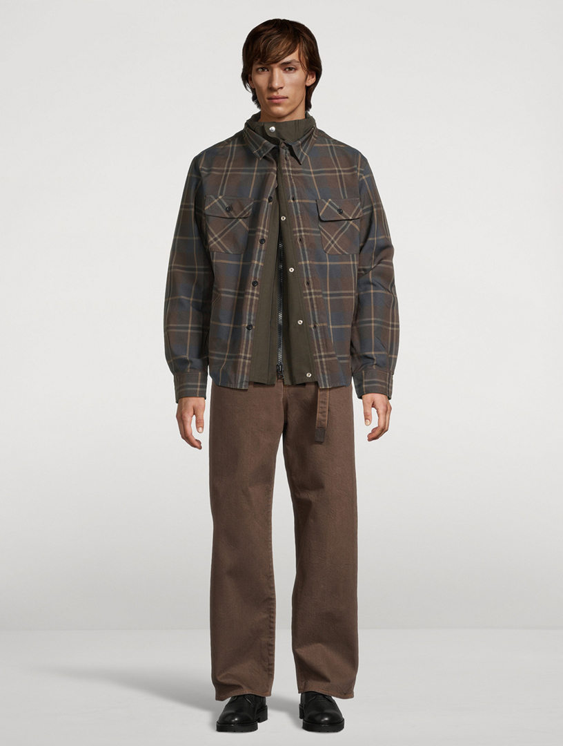 SACAI Layered Plaid Shirt Jacket | Holt Renfrew