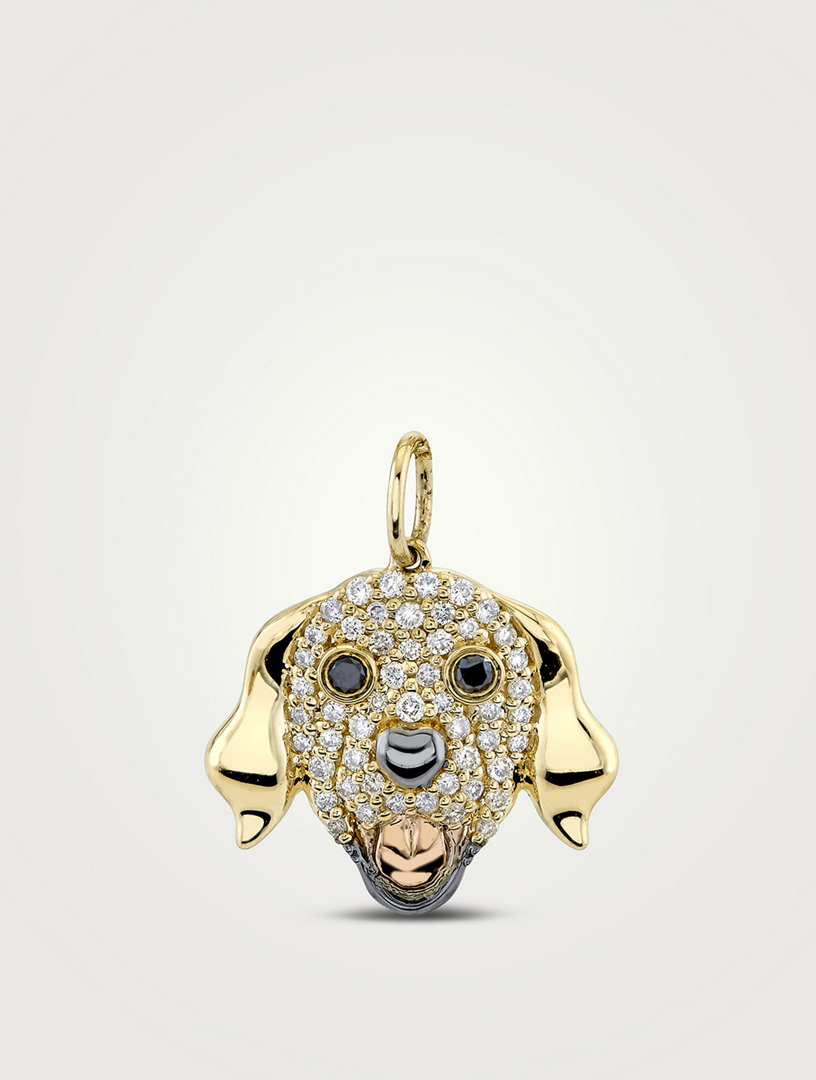SYDNEY EVAN 14K Gold Golden Retriever Charm With Diamonds Holt