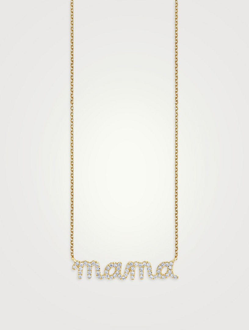 Collier Mama en or 14 ct avec diamants