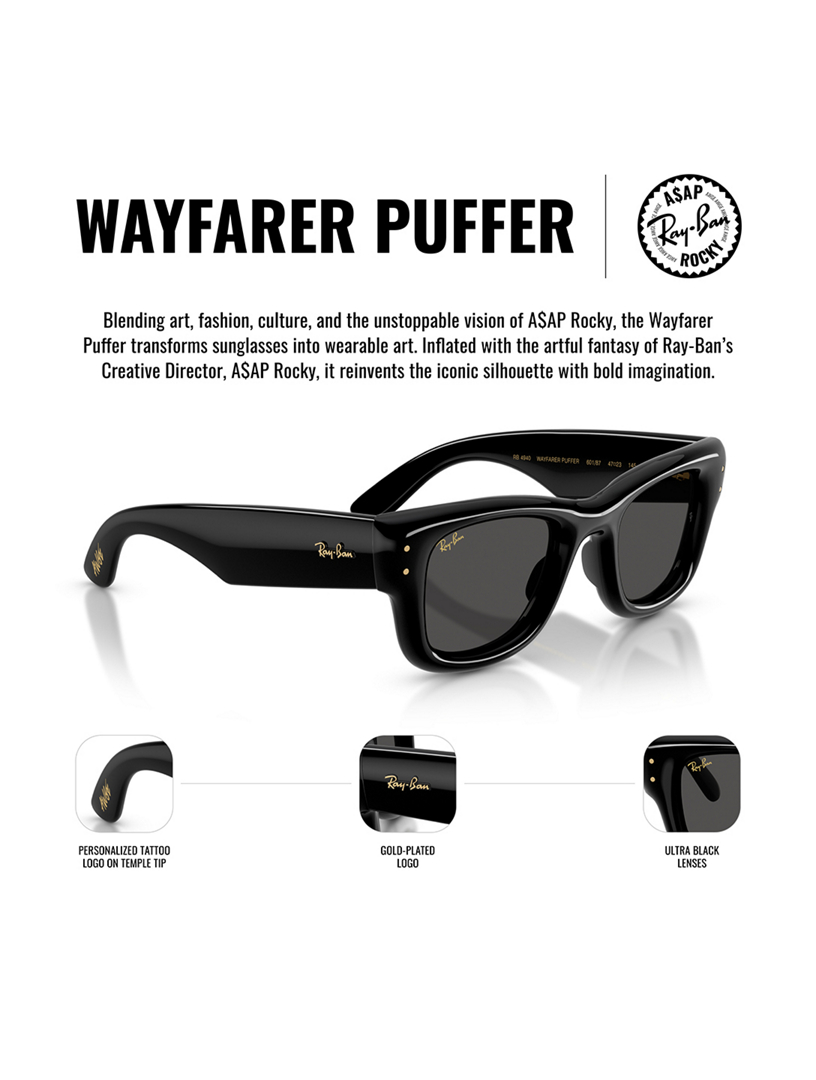 A$AP Rocky x RayBan Wayfarer Puffer ブラック Ray Ban | RAY BAN X ASAP ROCKY PUFFER WAYFARER BLACK | Sung…