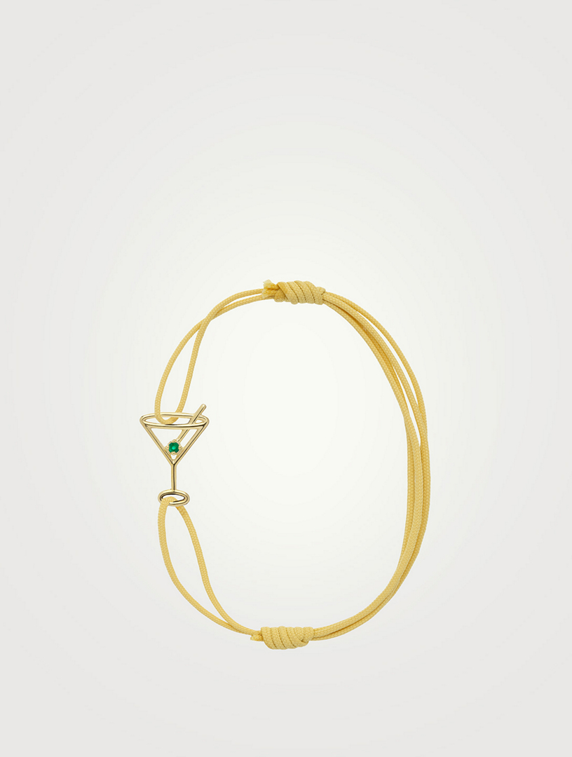 9K Gold Martini Esmeralda Cord Bracelet